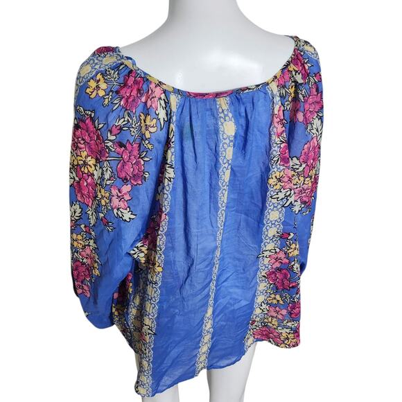 NEW Free People Elena Floral Printed Off Shoulder Tunic Top Size S Blouse NWT - Picture 5 of 7